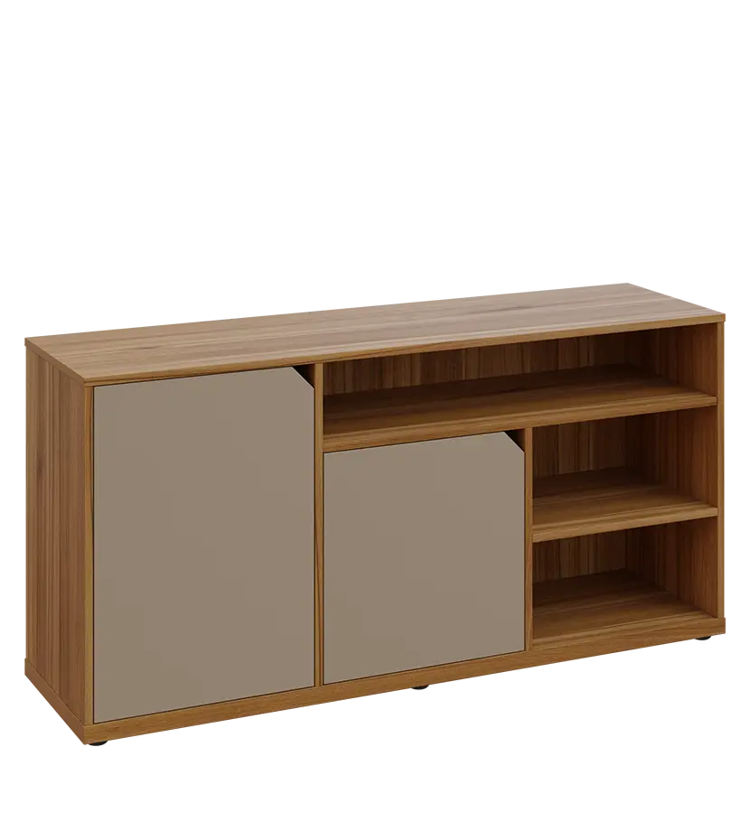 KU2-15DN3 L skříňka nízká 2-dveřová, nika, 740x1522x400, provedení levé, ořech světlý/latte